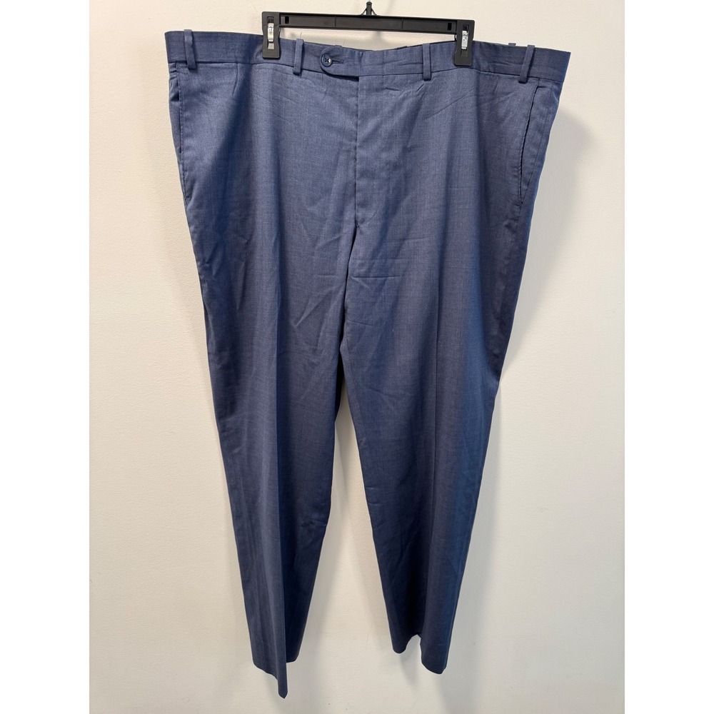 Peter Millar Mens 46R Blue Lightweight Wool Blend Flat Front Dress Pants Slacks